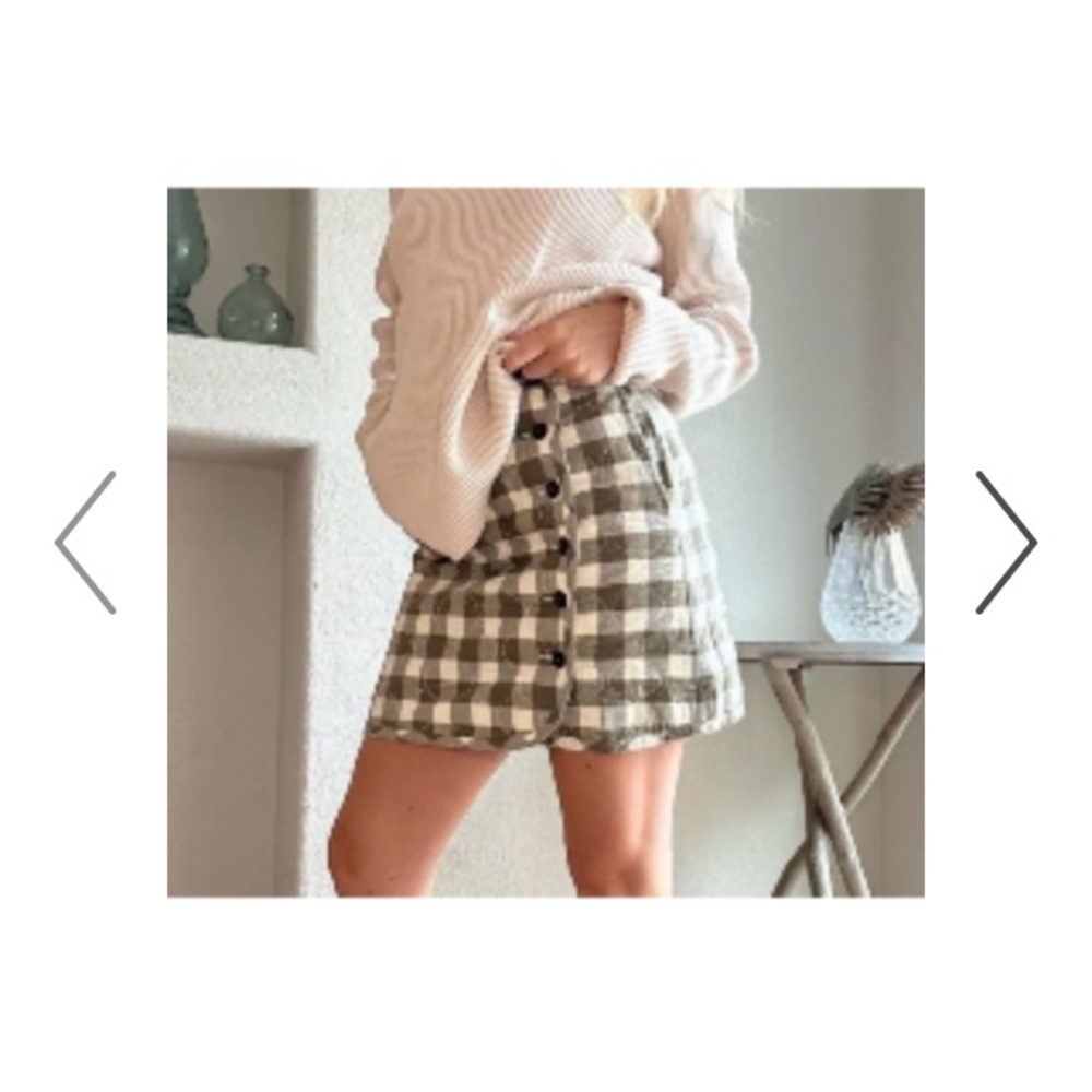 Madewell size 0 NWT plaid plaid sage and white skirt
